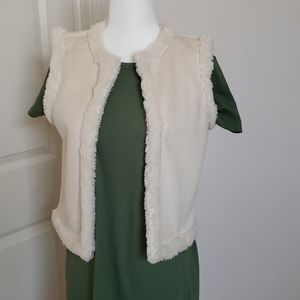 Ralph Lauren open front sherpa trim&lined vest